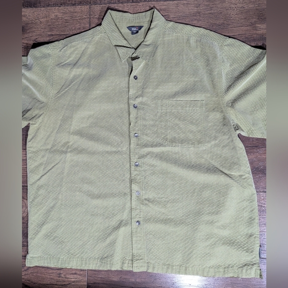 Royal Robbins Button Up Rayon Blend Shirt Mens XXL Relaxed Fit Sage Green Plaid - Picture 2 of 14